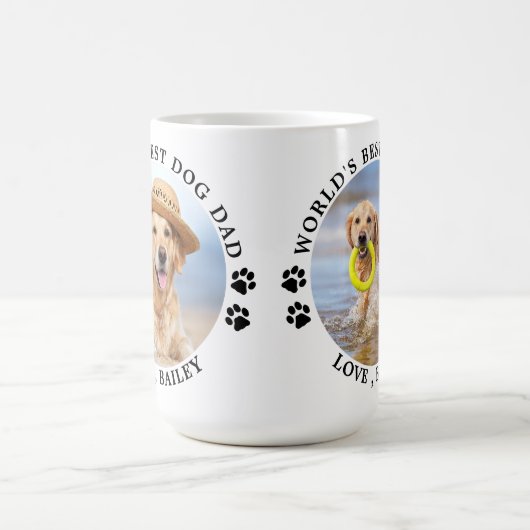 Beste hond van de wereld Persoonlijke foto van Pet Koffiemok (Center)