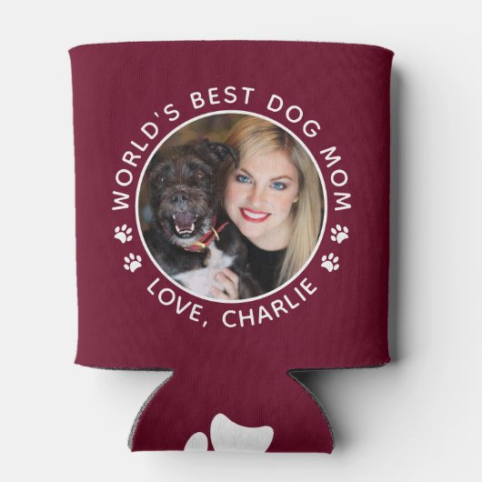 Beste hond van de wereld schildert aangepaste foto blikjeskoeler (Achterkant)