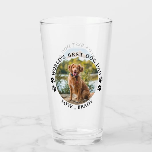 Beste hond van de wereld schildert aangepaste foto glas (Achterkant)