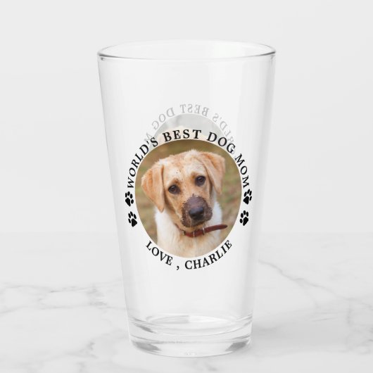 Beste hond van de wereld schildert aangepaste foto glas (Achterkant)