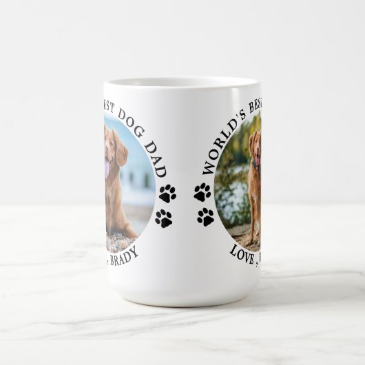 Beste hond van de wereld schildert aangepaste foto koffiemok (Center)