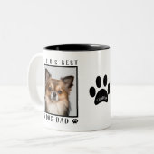 Beste hond van de wereld schildert de foto van de  tweekleurige koffiemok (Voorkant links)