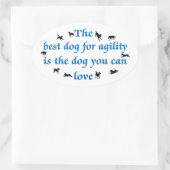 Beste hond voor behendigheid ovale sticker (Tas)