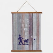 Beste Hond Walker Ooit Hout Topped Wandtapijt Hangend Wandkleed (Voorkant)