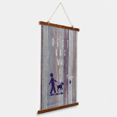 Beste Hond Walker Ooit Hout Topped Wandtapijt Hangend Wandkleed (Gebogen)