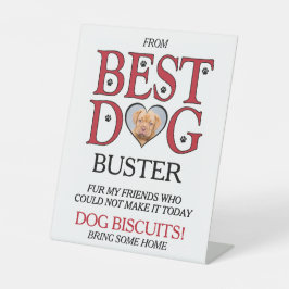 Beste honden trouw biscuitbar met huisdieren foto reclamebord met voetstuk