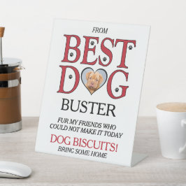 Beste honden trouw biscuitbar met huisdieren foto reclamebord met voetstuk
