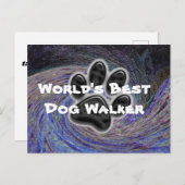 Beste honden uitlater ter wereld Blauw spiraal hui Briefkaart (Voorkant / Achterkant)