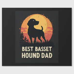 Beste honden vader papa - vintage Basset Hound T-s Cadeaupapier
