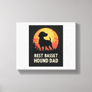 Beste honden vader papa - Vintage Basset Hound T-S Canvas Afdruk