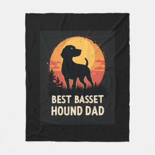 Beste honden vader papa - vintage Basset Hound T-s Fleece Deken