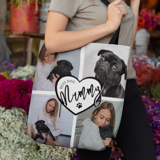 Beste Hondenmoeder 4 Foto Collage Persoonlijk Tote Bag