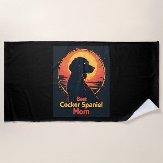 Beste hondenmoeder mama - Vintage Cocker Spaniel T Strandlaken (Voorkant)