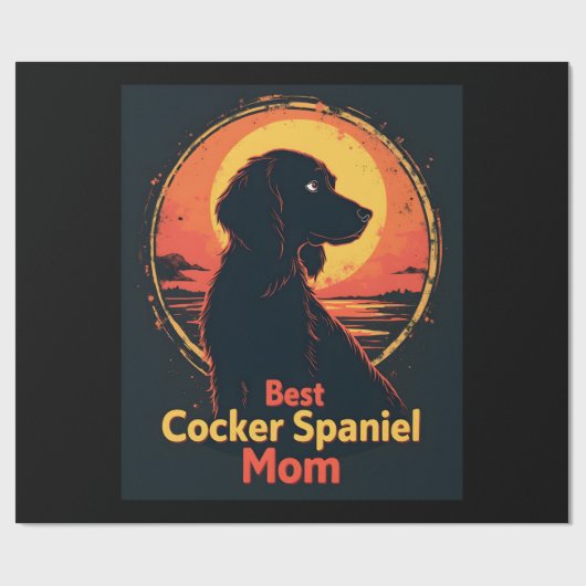 Beste Hondenmoeder Moeder - Vintage Cocker Spaniel Cadeaupapier (Vlak)