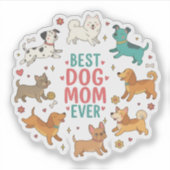 Beste Hondenmoeder Ooit Huisdiermoeder Sticker (Voorkant)