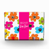 Beste Hondenmoeder Ooit Kleurrijke Bloem Fotocolla Fotoblokken (Voorkant)