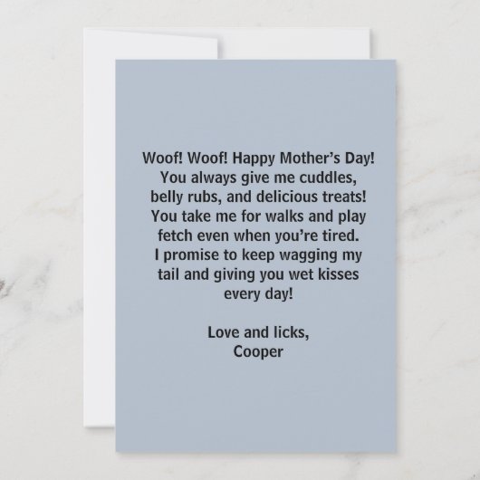 Beste Hondenmoeder Ooit Moederdag Custom Flat Kaar (Achterkant)