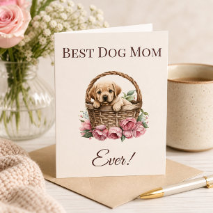 Beste Hondenmoeder Ooit Vintage Labrador Puppy Kaart