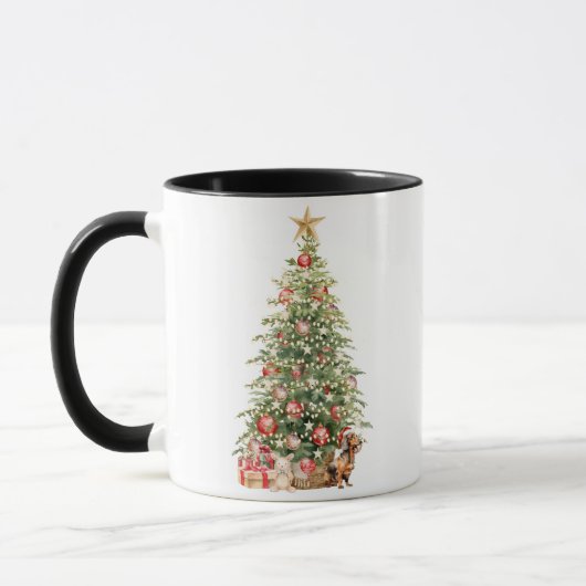 Beste Hondenmoeder Ooit Waterverf Kerst Doxus Mok (Links)