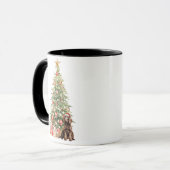 Beste Hondenmoeder Ooit Waterverf Kerst Spaniel Mok (Voorkant links)