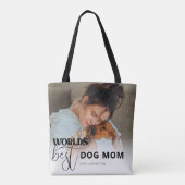 Beste Hondenmoeder ter Wereld Aangepaste Foto Gepe Tote Bag (Achterkant)