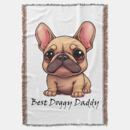 Beste Hondenpapa Franse Bulldog Huisdier Hond Dier Deken