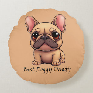 Beste Hondenpapa Franse Bulldog Huisdier Hond Dier Rond Kussen
