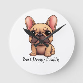 Beste Hondenpapa Franse Bulldog Huisdier Hond Dier Ronde Klok