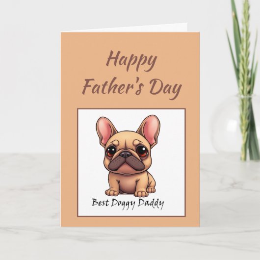 Beste Hondenpapa Franse Bulldog Vaderdag Kaart (Voorkant)