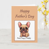Beste Hondenpapa Franse Bulldog Vaderdag Kaart (Gele Bloem)