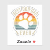 Beste hondenpapa ooit vintage voor retro vaderdag sticker (Vel)