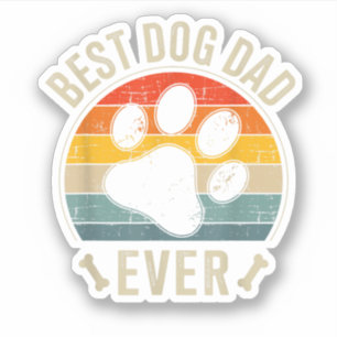 Beste hondenpapa ooit vintage voor retro vaderdag sticker