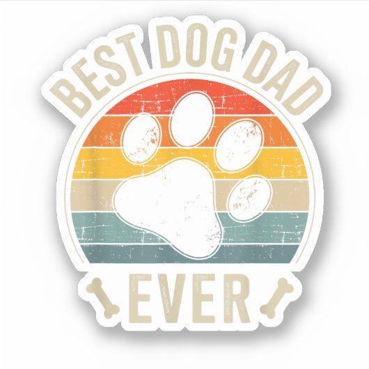 Beste hondenpapa ooit vintage voor retro vaderdag sticker (Voorkant)