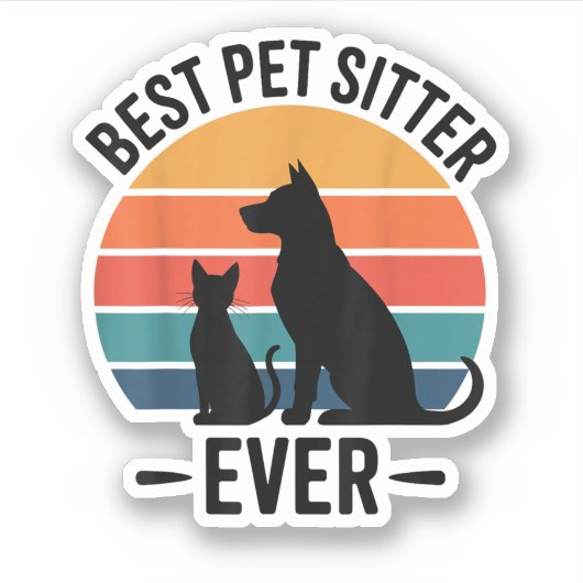 Beste hondensitter ooit grappig huisdier verzorgin sticker (Voorkant)