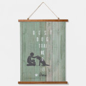 Beste hondentrainer ooit houten wandtapijt hangend wandkleed (Voorkant)