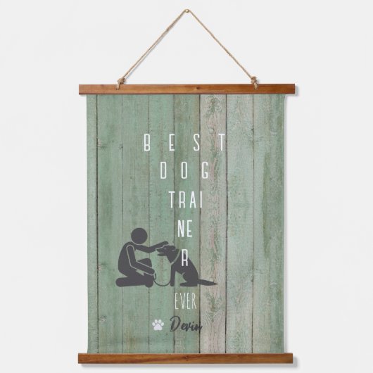 Beste hondentrainer ooit houten wandtapijt hangend wandkleed (Voorkant)
