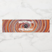 Beste Hondenuitlater Ter Wereld Groovy Pootafdruk Waterfles Etiket (Enkel label)