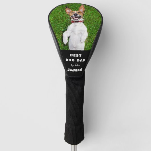 BESTE HONDENVADER Aangepaste foto Vaderdag Golfheadcover (Voorkant)