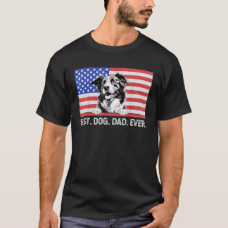 Beste hondenvader ooit American Flag Border Collie T-shirt