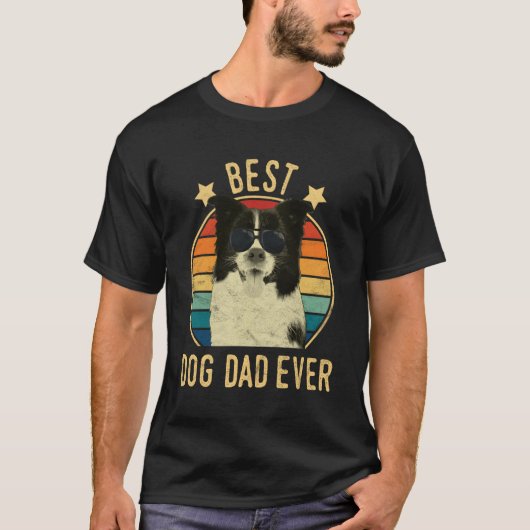 Beste hondenvader ooit Border Collie Vaderdag Gift T-shirt (Voorkant)