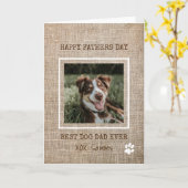 Beste hondenvader ooit Burlap foto Vaderdag Kaart (Gele Bloem)