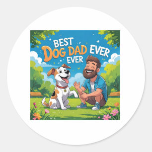 Beste hondenvader ooit Cartoon grote Sticker