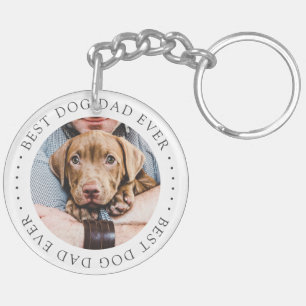 Beste hondenvader ooit Elegante eenvoudige aangepa Sleutelhanger