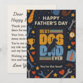 Beste hondenvader ooit flat Kaarten vaders dag ges (Voorkant / Achterkant)