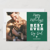 Beste hondenvader ooit | Foto Feestdagenkaart (Voorkant)