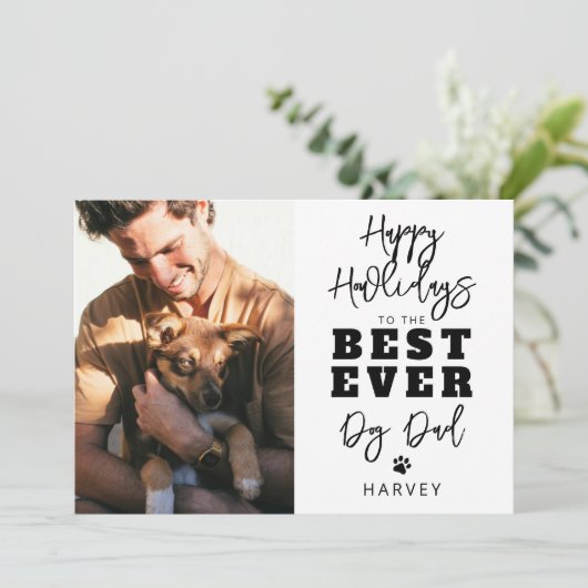 Beste hondenvader ooit | Foto Kerstkaart (Staand voorkant)