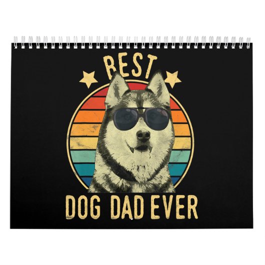Beste hondenvader ooit | Gift for siberian husky d Kalender (Hoes)
