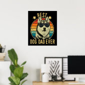 Beste hondenvader ooit | Gift for siberian husky d Poster (Thuiskantoor)