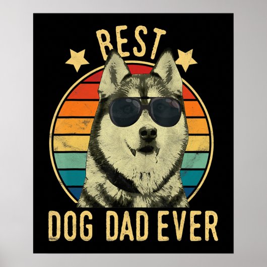 Beste hondenvader ooit | Gift for siberian husky d Poster (Voorkant)