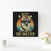 Beste hondenvader ooit | Gift for siberian husky d Vierkante Klok (Huis)
